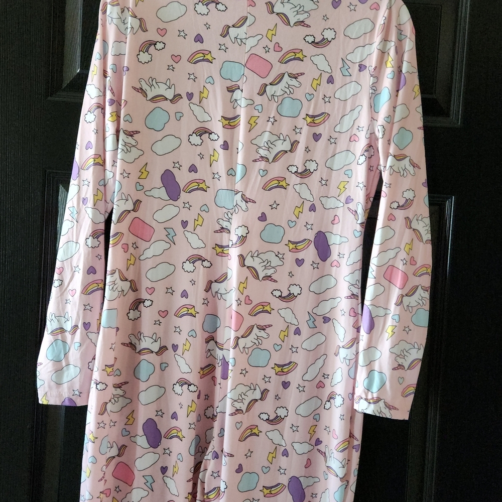 Fashion Nova Miss Unicorn PJ Long Sleeve Romper Onesie Pink Plus Size L - Picture 5 of 13